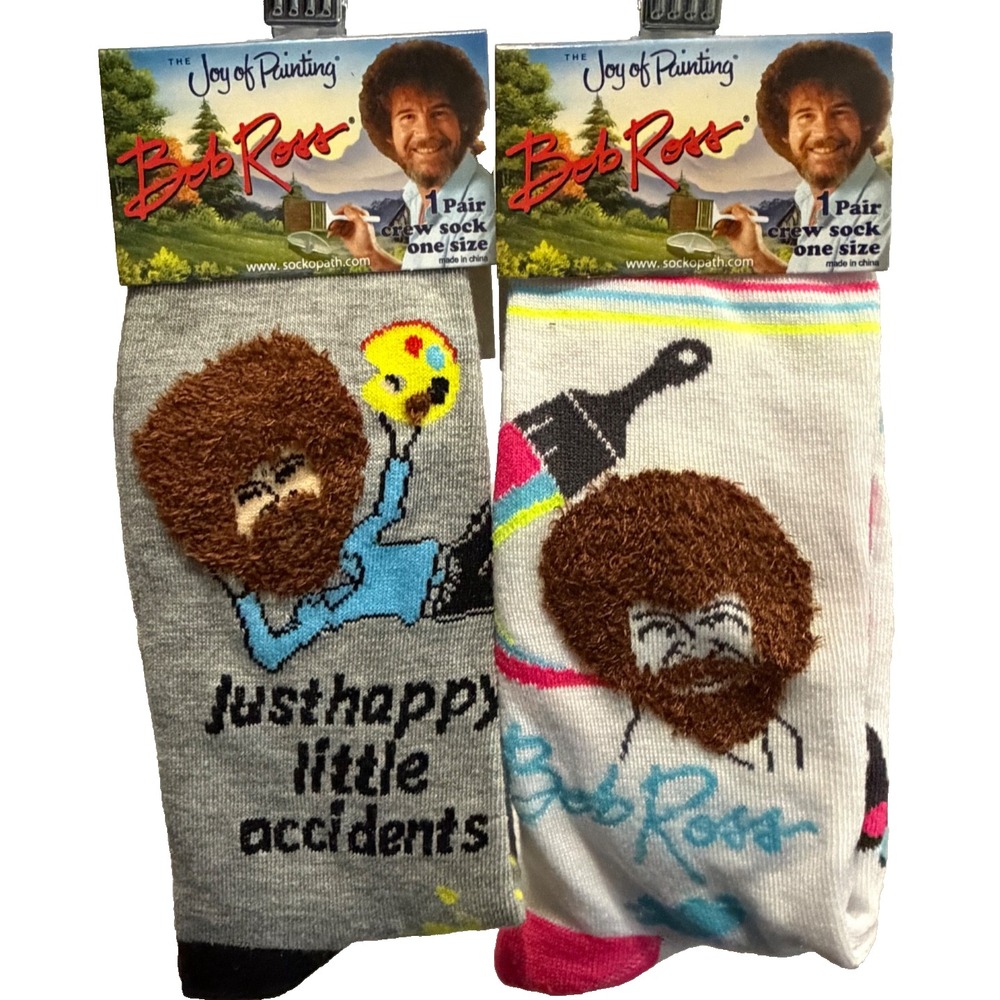 Bob Ross Men's‎ BLACK Boxers + Two pairs of socks - EXTRA LARGE